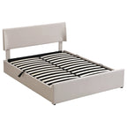 Divano Letto Trasformabile Futon | Divanetto Rivestito in Lino con Gambe in Legno