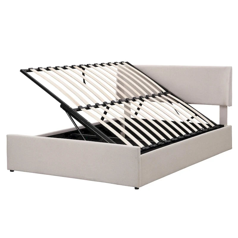 Divano Letto Trasformabile Futon | Divanetto Rivestito in Lino con Gambe in Legno