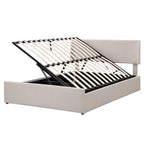 Divano Letto Trasformabile Futon | Divanetto Rivestito in Lino con Gambe in Legno