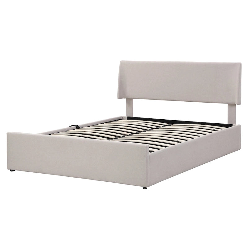 Divano Letto Trasformabile Futon | Divanetto Rivestito in Lino con Gambe in Legno