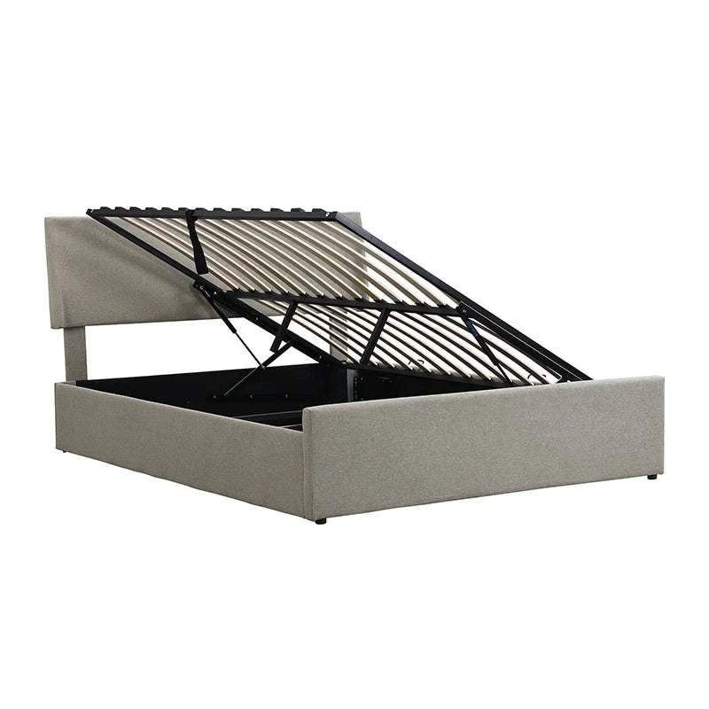 Divano Letto Trasformabile Futon | Divanetto Rivestito in Lino con Gambe in Legno
