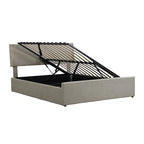 Divano Letto Trasformabile Futon | Divanetto Rivestito in Lino con Gambe in Legno