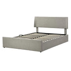 Divano Letto Trasformabile Futon | Divanetto Rivestito in Lino con Gambe in Legno