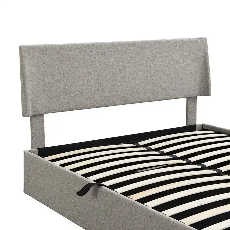 Divano Letto Trasformabile Futon | Divanetto Rivestito in Lino con Gambe in Legno