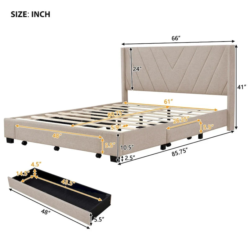 Divano Letto Trasformabile Futon | Divanetto Rivestito in Lino con Gambe in Legno