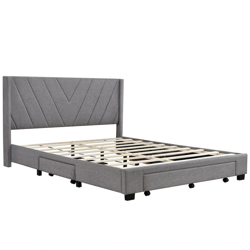 Divano Letto Trasformabile Futon | Divanetto Rivestito in Lino con Gambe in Legno