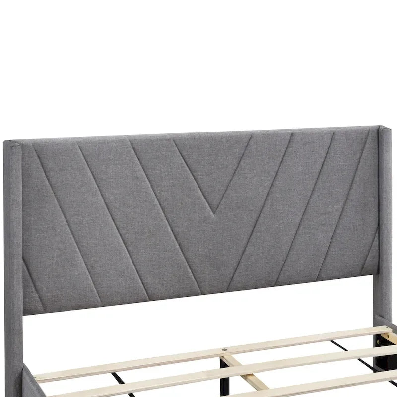 Divano Letto Trasformabile Futon | Divanetto Rivestito in Lino con Gambe in Legno