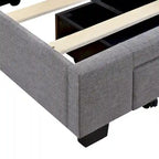 Divano Letto Trasformabile Futon | Divanetto Rivestito in Lino con Gambe in Legno