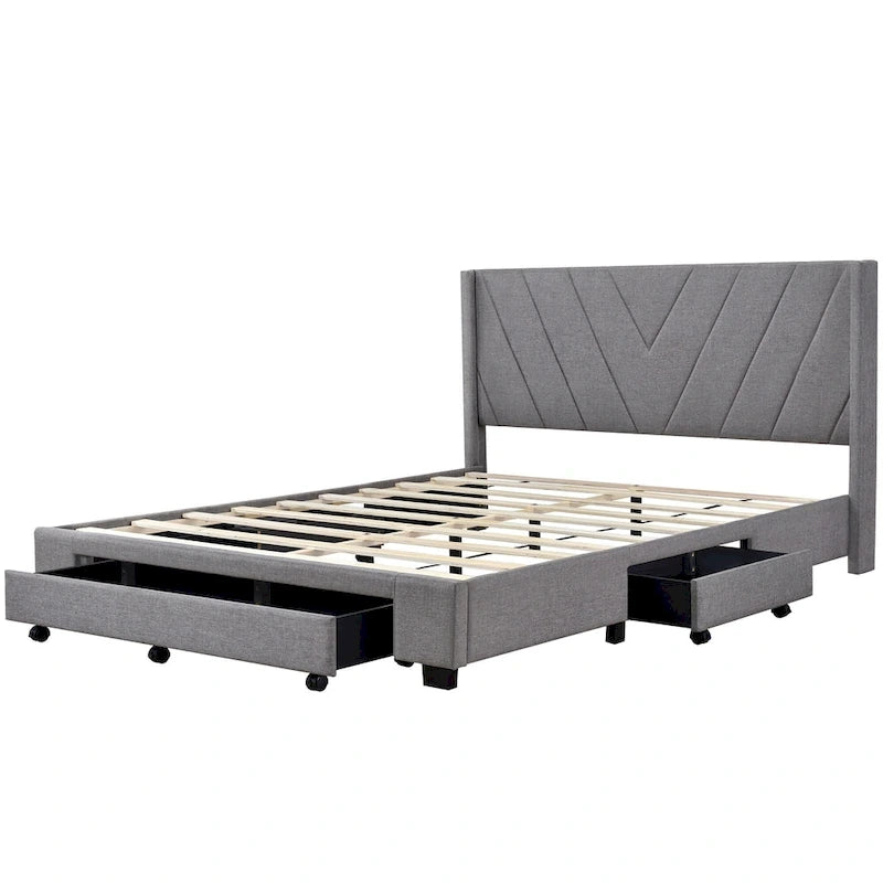 Divano Letto Trasformabile Futon | Divanetto Rivestito in Lino con Gambe in Legno