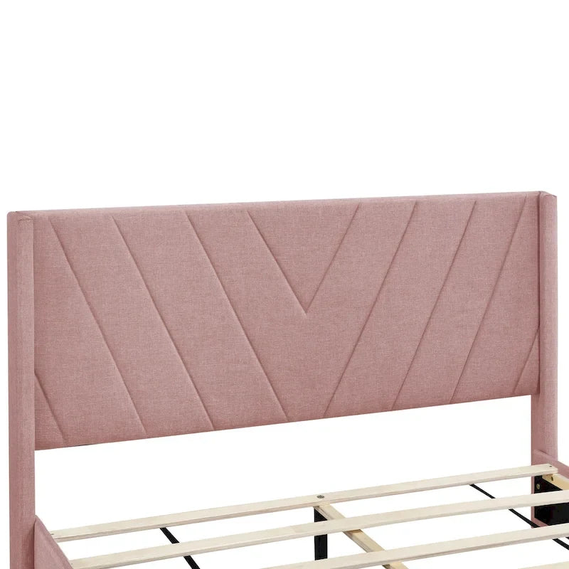 Divano Letto Trasformabile Futon | Divanetto Rivestito in Lino con Gambe in Legno