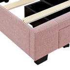 Divano Letto Trasformabile Futon | Divanetto Rivestito in Lino con Gambe in Legno