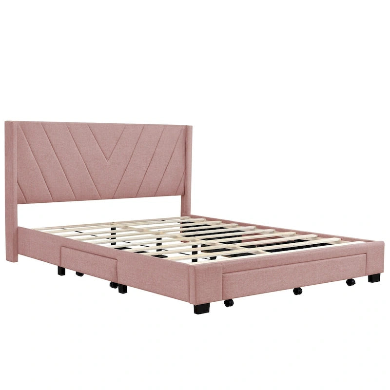 Divano Letto Trasformabile Futon | Divanetto Rivestito in Lino con Gambe in Legno
