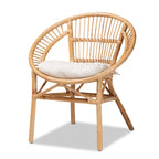 Sedia da pranzo moderna bohémien in rattan marrone naturale | Seduta Boho per cucina e sala da pranzo