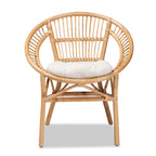 Sedia da pranzo moderna bohémien in rattan marrone naturale | Seduta Boho per cucina e sala da pranzo