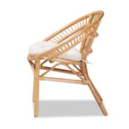 Sedia da pranzo moderna bohémien in rattan marrone naturale | Seduta Boho per cucina e sala da pranzo