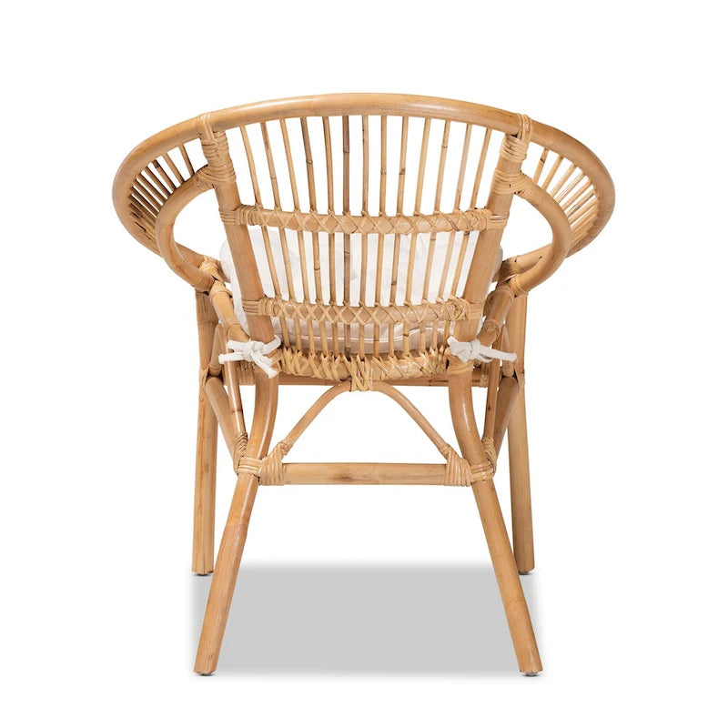 Sedia da pranzo moderna bohémien in rattan marrone naturale | Seduta Boho per cucina e sala da pranzo