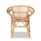 Sedia da pranzo moderna bohémien in rattan marrone naturale | Seduta Boho per cucina e sala da pranzo