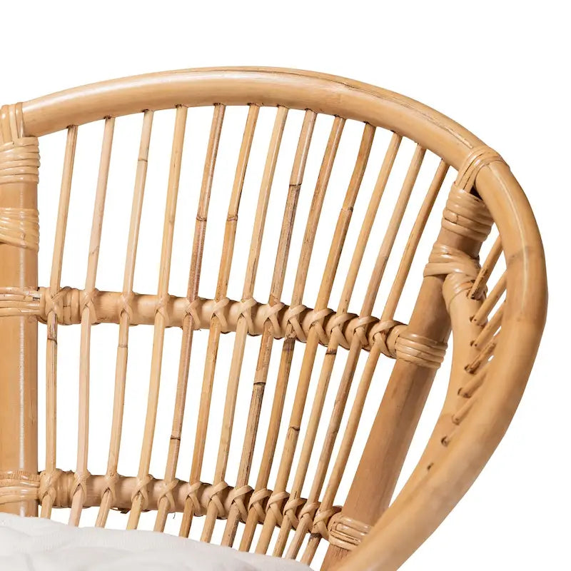 Sedia da pranzo moderna bohémien in rattan marrone naturale | Seduta Boho per cucina e sala da pranzo