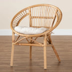 Sedia da pranzo moderna bohémien in rattan marrone naturale | Seduta Boho per cucina e sala da pranzo