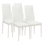 Sedie da pranzo con schienale alto e texture a strisce, set da 4
