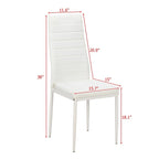 Sedie da pranzo con schienale alto e texture a strisce, set da 4