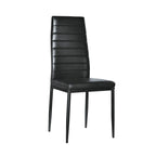 Sedie da pranzo con schienale alto e texture a strisce, set da 4