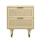 Comodino in canna con cassetto | Comodino in rattan | Mobili da camera da letto in stile boho