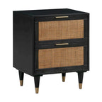 Comodino in canna con cassetto | Comodino in rattan | Mobili da camera da letto in stile boho