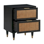 Comodino in canna con cassetto | Comodino in rattan | Mobili da camera da letto in stile boho
