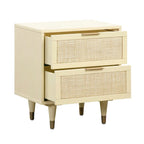 Comodino in canna con cassetto | Comodino in rattan | Mobili da camera da letto in stile boho