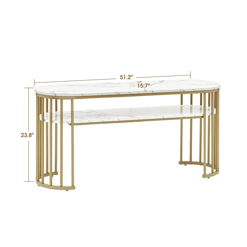Consolle moderna bianca | Top in finto marmo | Ingresso e Soggiorno