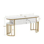 Consolle moderna bianca | Top in finto marmo | Ingresso e Soggiorno