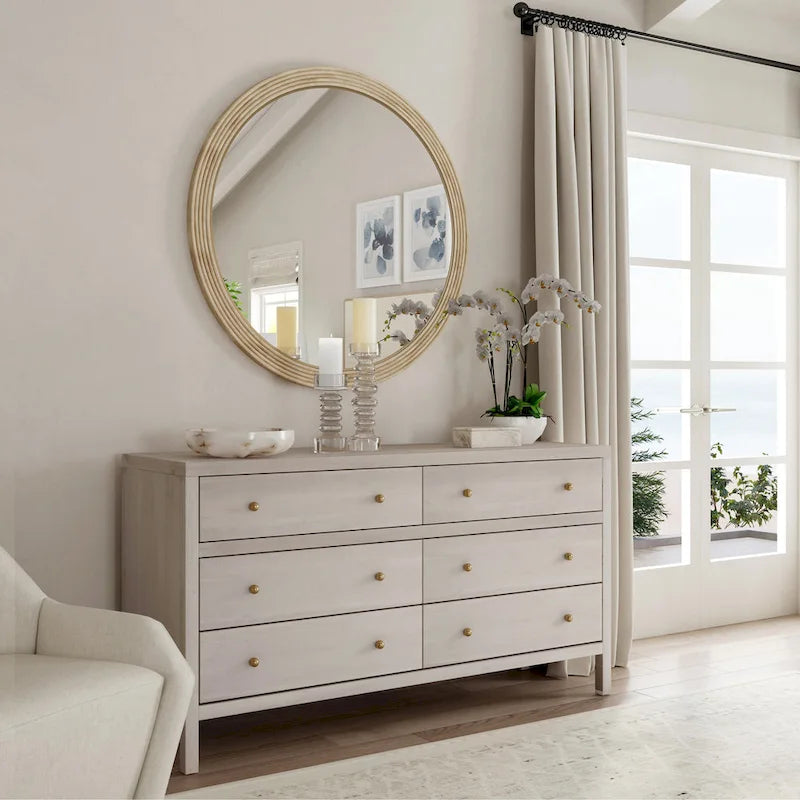 Comò a 6 cassetti in legno largo | Cassettiera per camera da letto | Mobili moderni