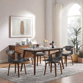Set di 4 sedie da pranzo girevoli in legno e similpelle | Sedute moderne per cucina e sala da pranzo