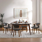 Set di 4 sedie da pranzo girevoli in legno e similpelle | Sedute moderne per cucina e sala da pranzo