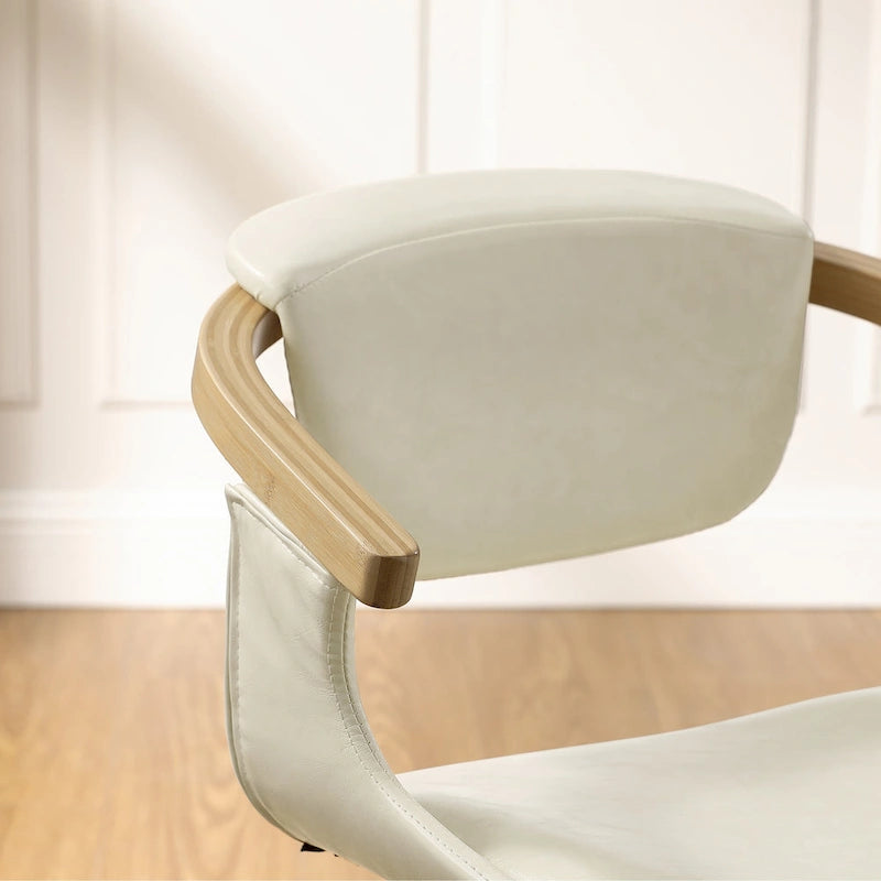 Set di 4 sedie da pranzo girevoli in legno e similpelle | Sedute moderne per cucina e sala da pranzo