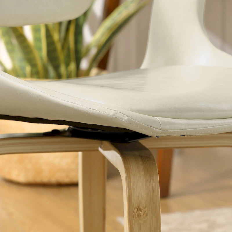 Set di 4 sedie da pranzo girevoli in legno e similpelle | Sedute moderne per cucina e sala da pranzo