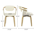Set di 4 sedie da pranzo girevoli in legno e similpelle | Sedute moderne per cucina e sala da pranzo