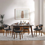 Set di 4 sedie da pranzo girevoli in legno e similpelle | Sedute moderne per cucina e sala da pranzo