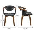 Set di 4 sedie da pranzo girevoli in legno e similpelle | Sedute moderne per cucina e sala da pranzo