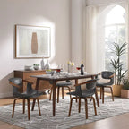 Set di 4 sedie da pranzo girevoli in legno e similpelle | Sedute moderne per cucina e sala da pranzo