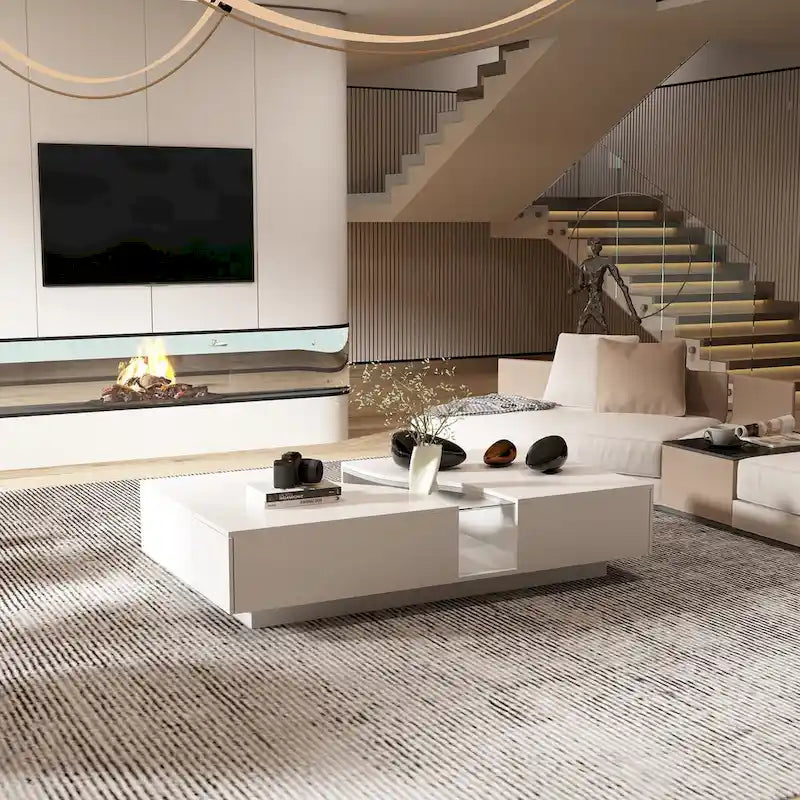 Divano Letto Sezionale Convertibile con Pouf Contenitore, Porte USB e Prese di Corrente, 2 Cuscini