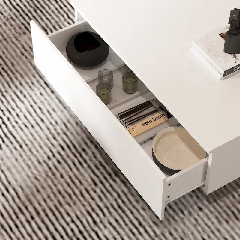 Divano Letto Sezionale Convertibile con Pouf Contenitore, Porte USB e Prese di Corrente, 2 Cuscini