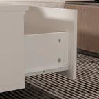 Divano Letto Sezionale Convertibile con Pouf Contenitore, Porte USB e Prese di Corrente, 2 Cuscini