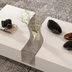 Divano Letto Sezionale Convertibile con Pouf Contenitore, Porte USB e Prese di Corrente, 2 Cuscini