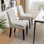 Sedie da pranzo moderne con gambe in legno massello (set da 2)