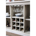 Credenza in legno rustico bianco da 57 pollici | Armadietto da pranzo a 5 ripiani