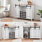 Credenza da buffet per mobile bar da vino Farmhouse 47 con portabottiglie da 16 bottiglie - 15,7P x 47,2L x 34,61A