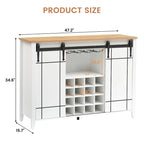 Credenza da buffet per mobile bar da vino Farmhouse 47 con portabottiglie da 16 bottiglie - 15,7P x 47,2L x 34,61A
