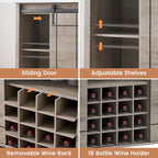 Credenza da buffet per mobile bar da vino Farmhouse 47 con portabottiglie da 16 bottiglie - 15,7P x 47,2L x 34,61A